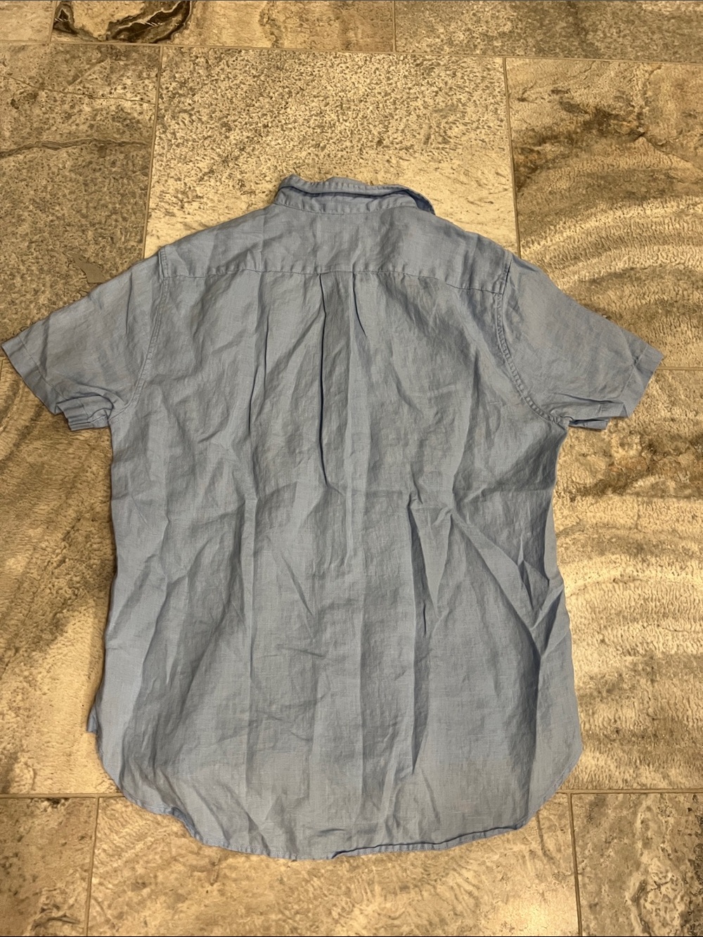 Vince Light Blue Short-Sleeve Button-Down Shirt - Picture 4 of 5